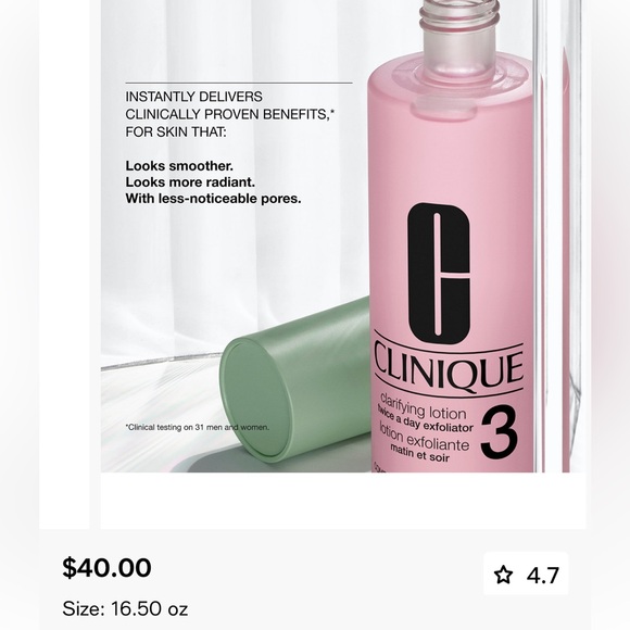 Clinique Clarifying Lotion Exfoliator - Soft Pink - Picture 2 of 2